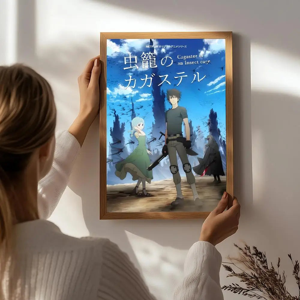 Cagaster of an Insect Cage Anime Poster | HD Self-Adhesive Wall Art Anime Wall Poster Peaceful Pleasures Health and Wellness White2 30X40cmNoframe