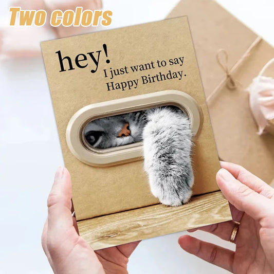 Cute Cat Paw Birthday Card with Envelope & Sticker | 1–40 Sets Greeting Card Set Peaceful Pleasures Health and Wellness