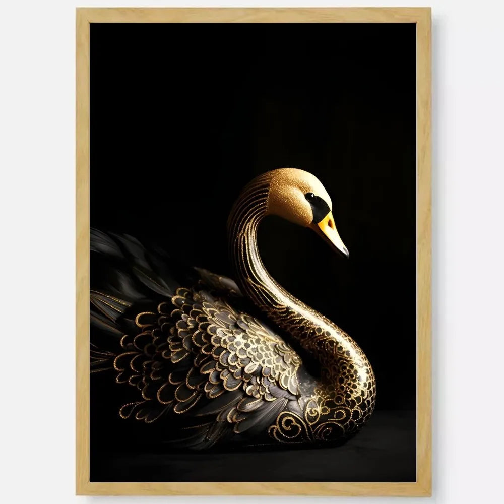 Black Gold Eagle Lion Wall Poster – HD Waterproof PVC Art Decor Wall Art Poster Peaceful Pleasures Health and Wellness z13 21X30cmNoframe