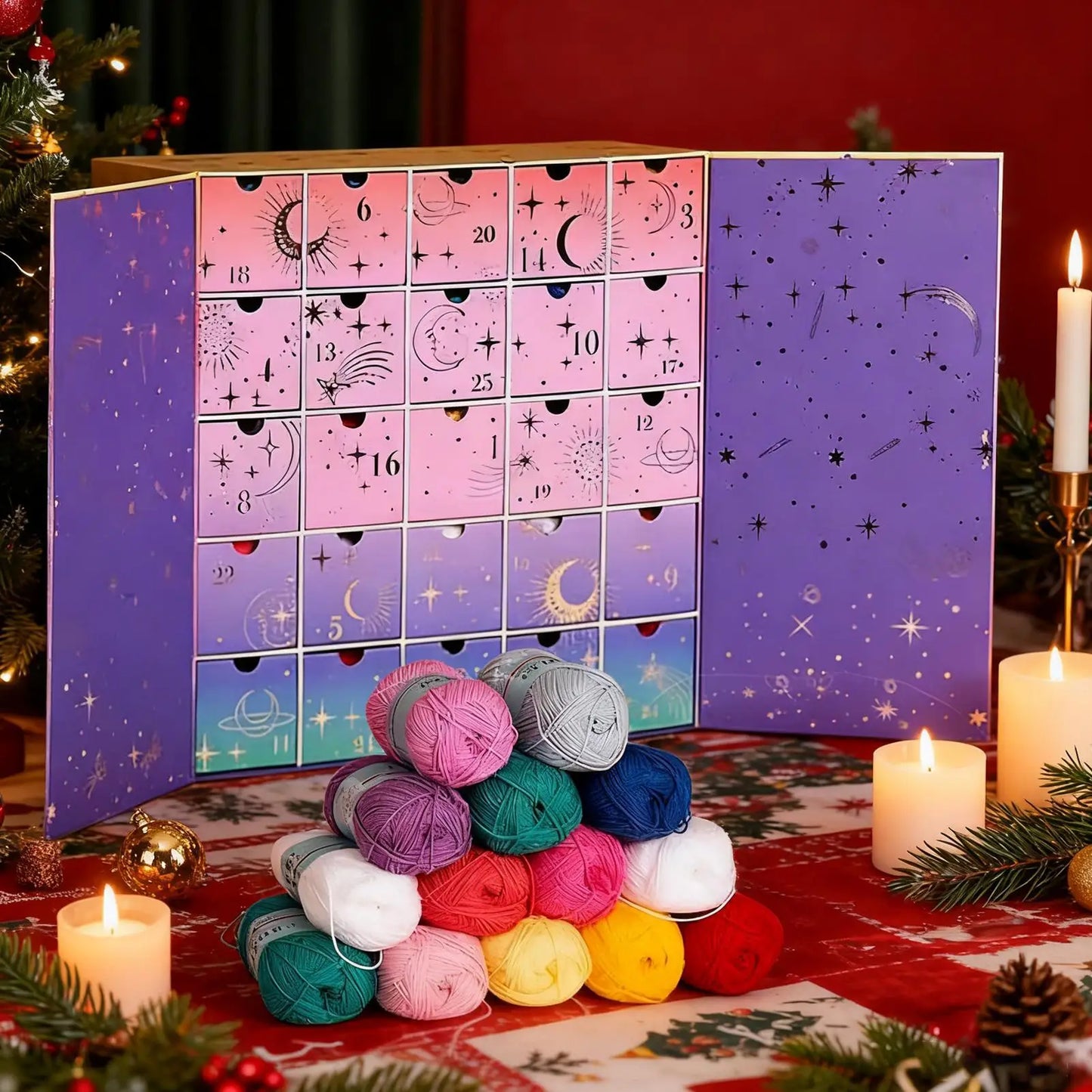 Yarn Christmas Advent Calendar 2025 | 25-Day DIY Craft Set
