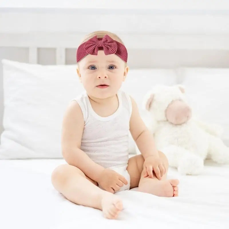 Soft Nylon Baby Bow Headbands – Newborn to Toddler Girls