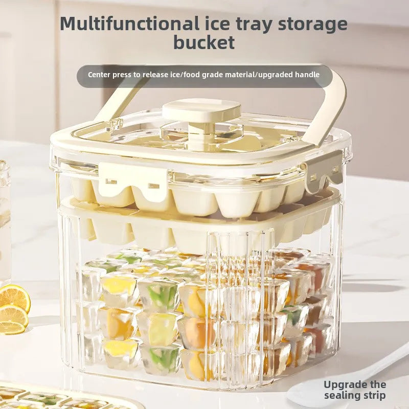 Food grade Press Type Silicone Ice Cube Mold Large Capacity Ice Storage Box Summer Household Ice Maker Home Kitchen Fridge Tools Peaceful Pleasures Health and Wellness