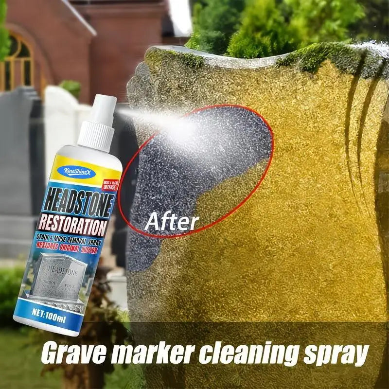 Headstone Restoration Spray – Moss & Stain Remover for Gravestones Stone Restoration Spray Peaceful Pleasures Health and Wellness
