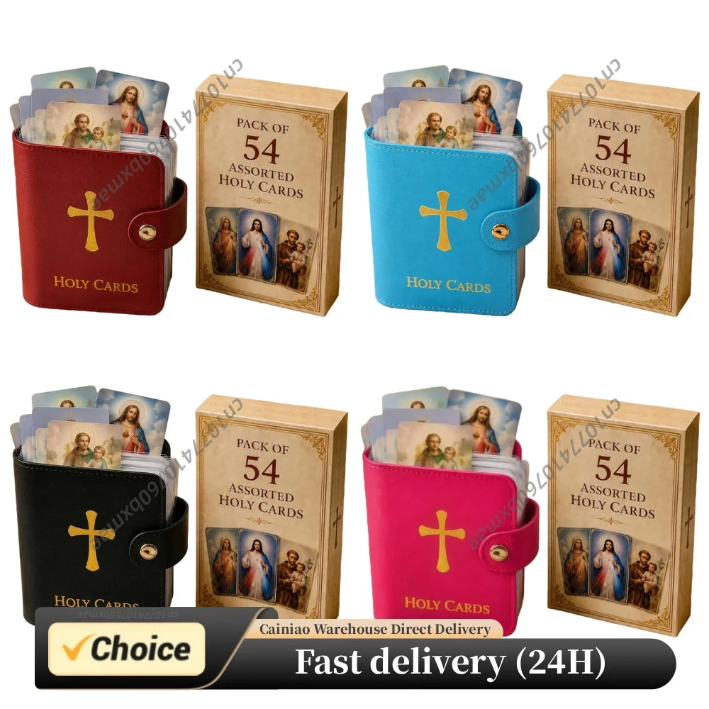 Versatile Prayer Cards Holders with Snap Closure Mini Saints Cards Wallet Multi Purpose for Religious Confirmation Baptism Gift Peaceful Pleasures Health and Wellness