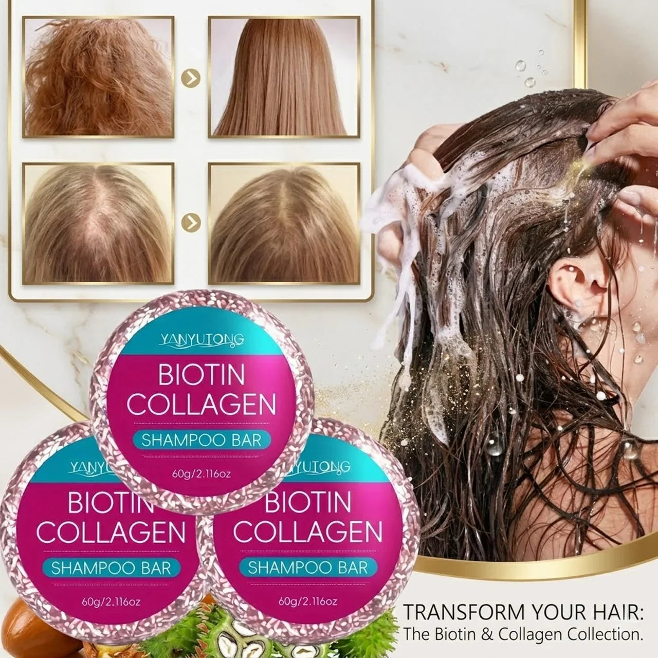 Biotin & Collagen Shampoo Bar – Hydrating, All Hair Types