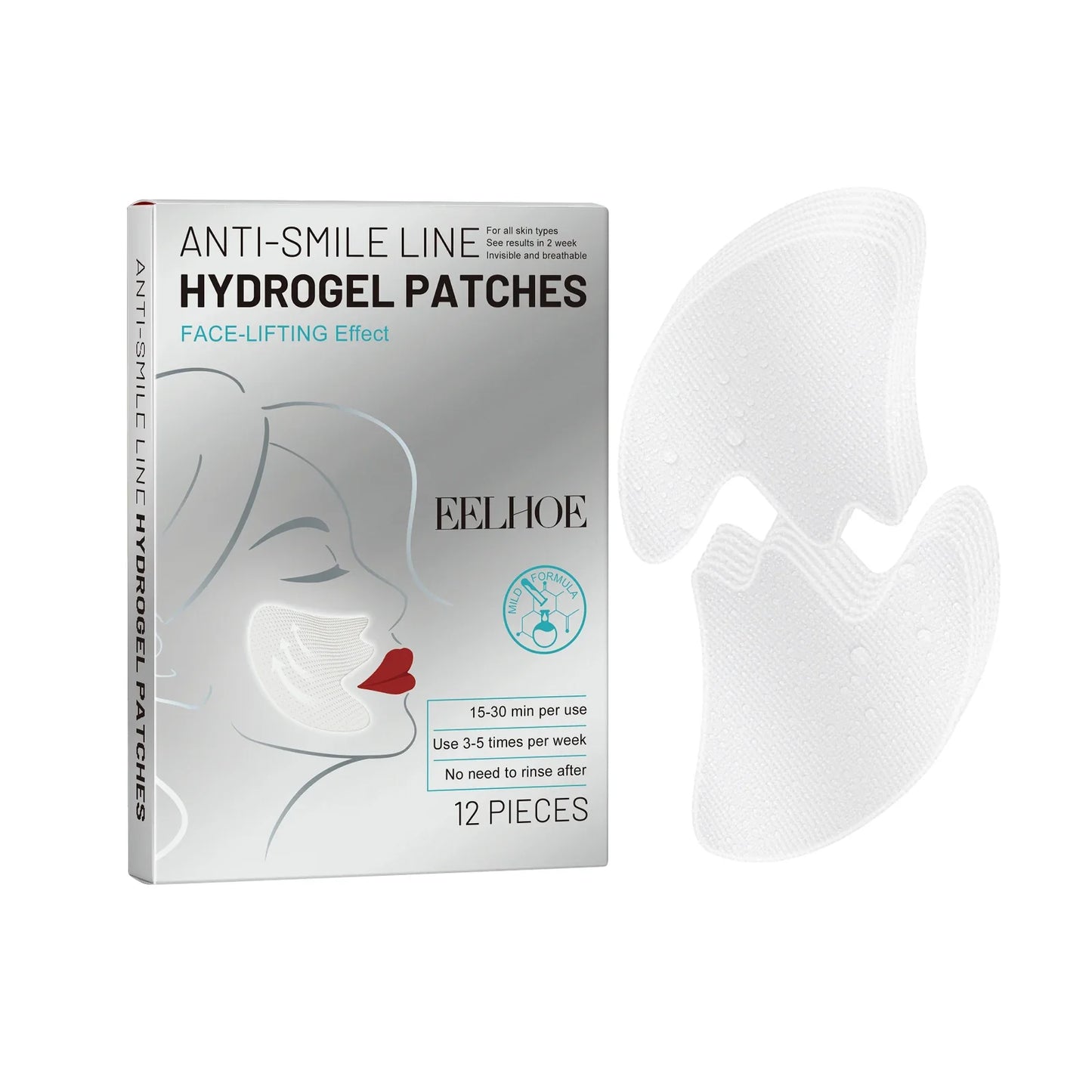 Eelhoe Smile Line Patches – Nasolabial Fold Anti-Aging, 12 Pcs