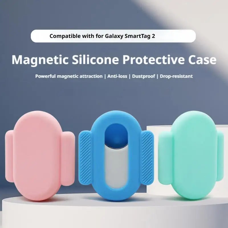 Magnetic Car Protective Case For Samsung Galaxy SmartTag2 Silicone Location Tracker Anti Scratch Drop Proof Cover Electronics Peaceful Pleasures Health and Wellness