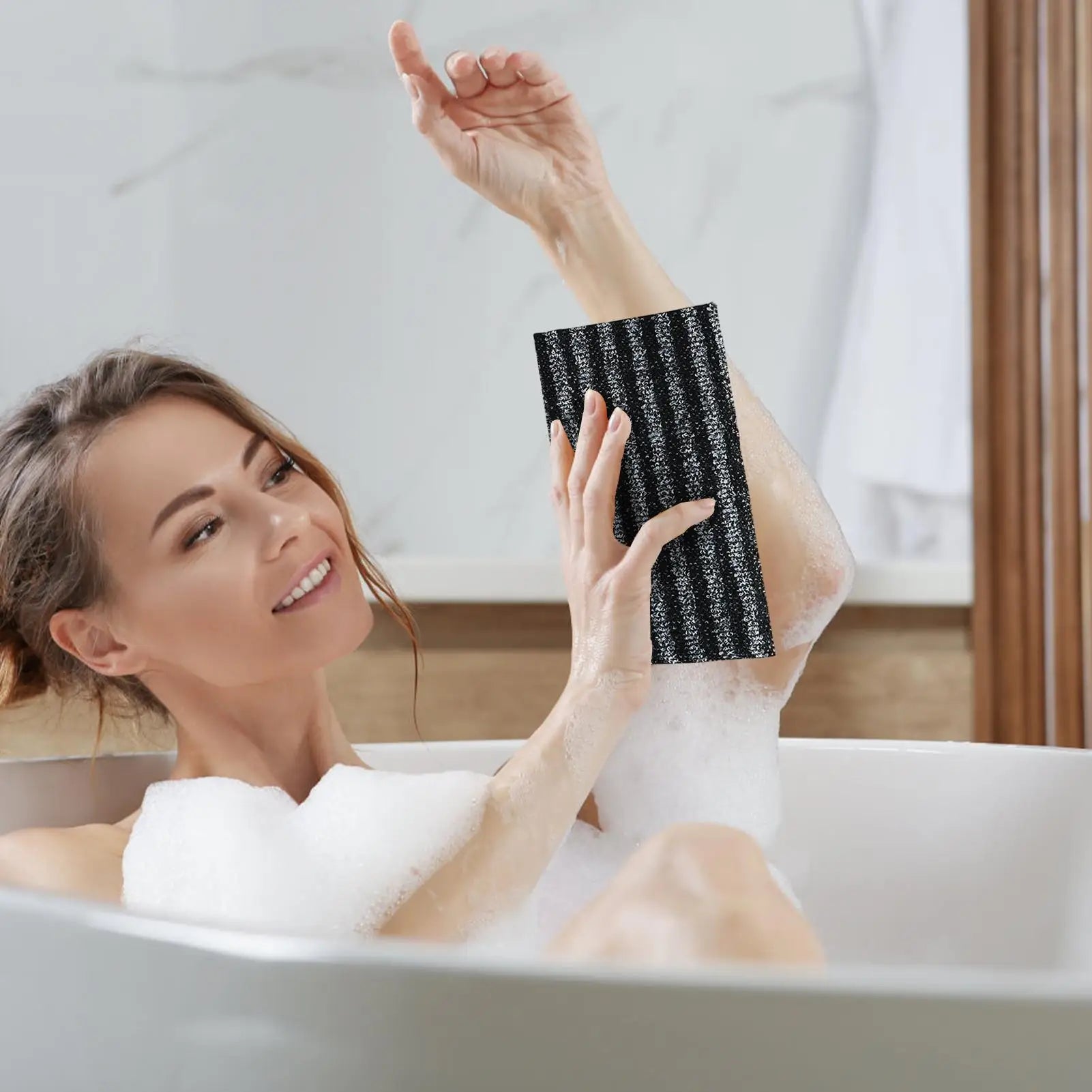 Body Exfoliator Towel Bath Body Back Wash Cloth Towel Bath Scrubber Exfoliating Scrub Shower Sponge Body Bathroom Accessories Peaceful Pleasures Health and Wellness