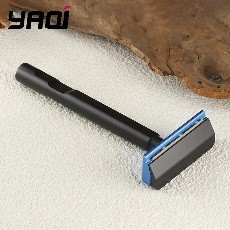 2026 New Arrival YAQI Black and Blue Color Tachi(Aluminum Version) Light Weight Single Edge Safety Razor 10mm Diameter Handle Peaceful Pleasures Health and Wellness