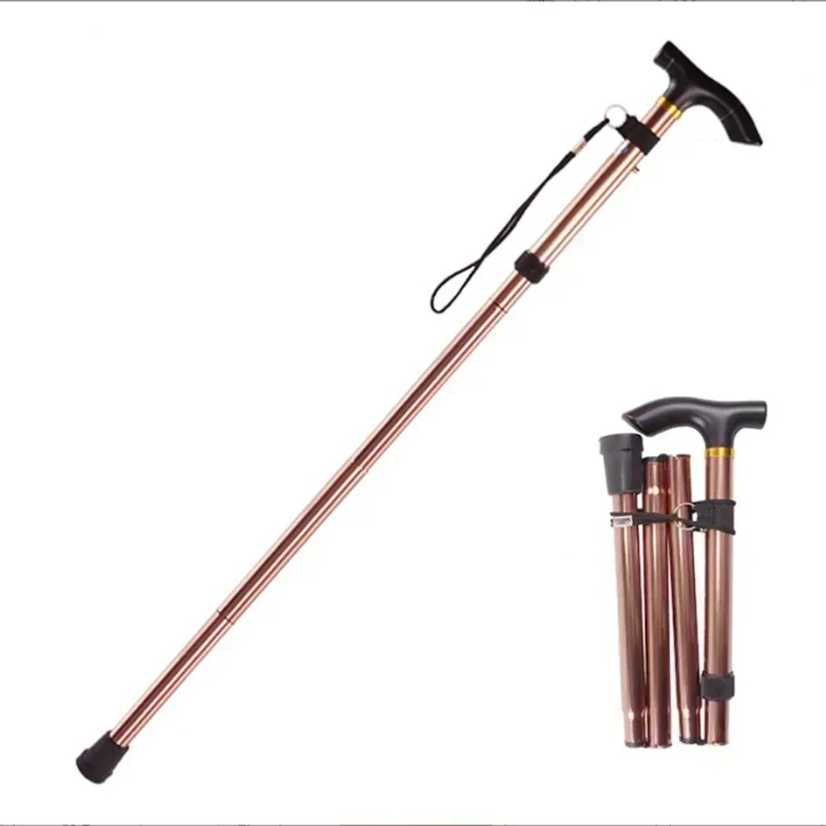 Foldable Aluminum Trekking Pole – Adjustable Hiking Walking Stick