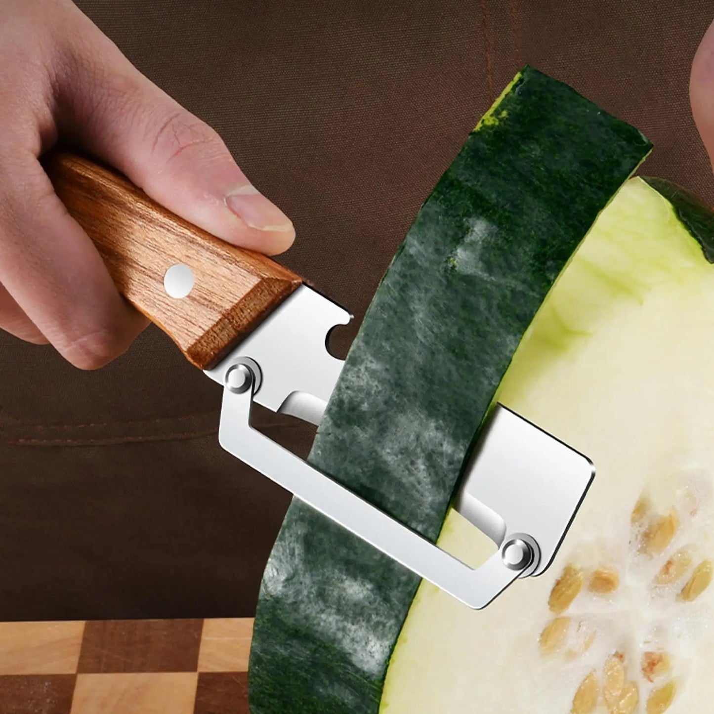 Stainless Steel Vegetable Peeler | Ergonomic Wooden Handle