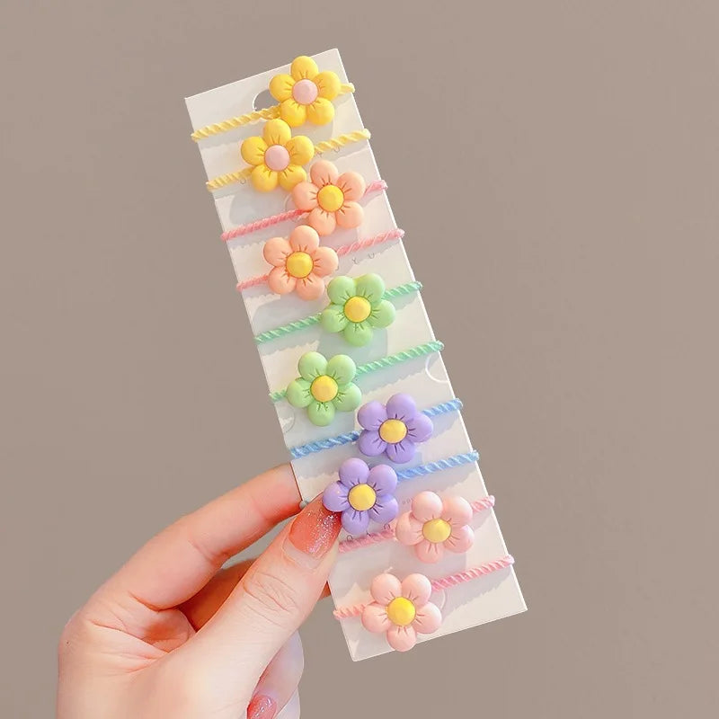 10-Piece Girls Kids Hair Clips & Elastic Hair Bands Set