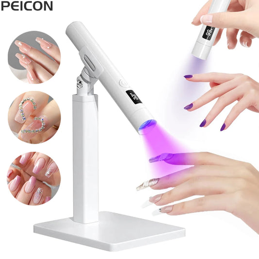UV LED Nail Lamp Mini UV Nail Lamp for Manicure Portable Nail Dryer Stand Lamp Professional Ultraviolet Mini Nails Drying Light Peaceful Pleasures Health and Wellness