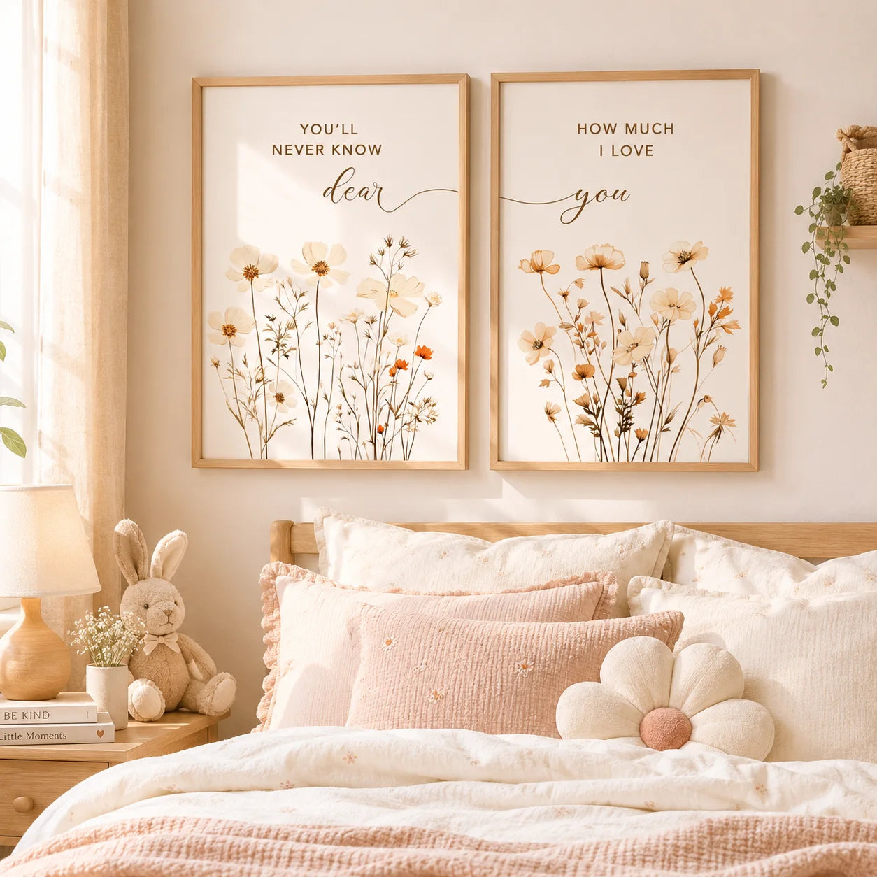 Bible Verse Love Quote Nordic Flower Canvas Wall Art Poster Canvas Wall Art Peaceful Pleasures Health and Wellness