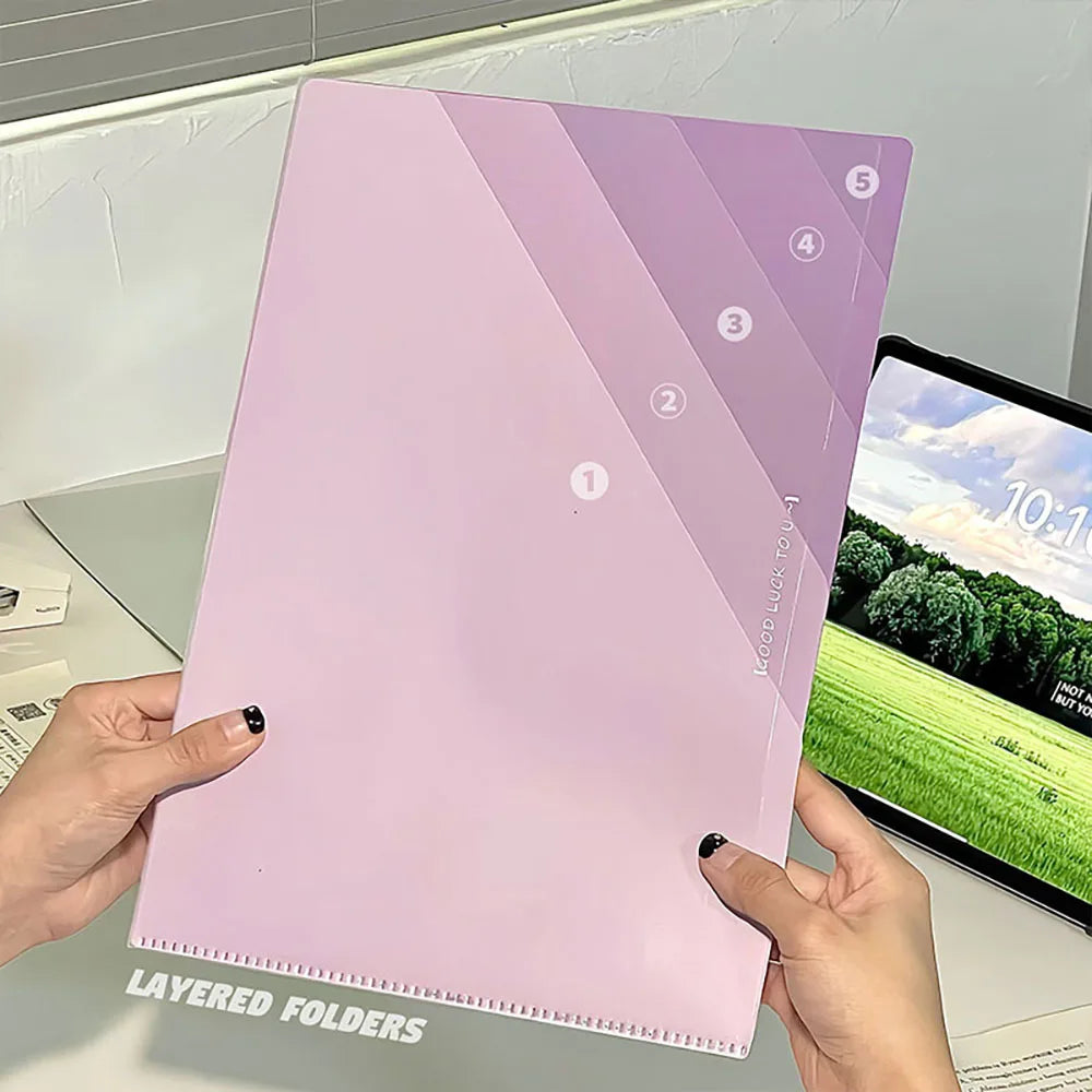 Page Folder Thickened Gradient L-shaped Vertical Student Test Paper