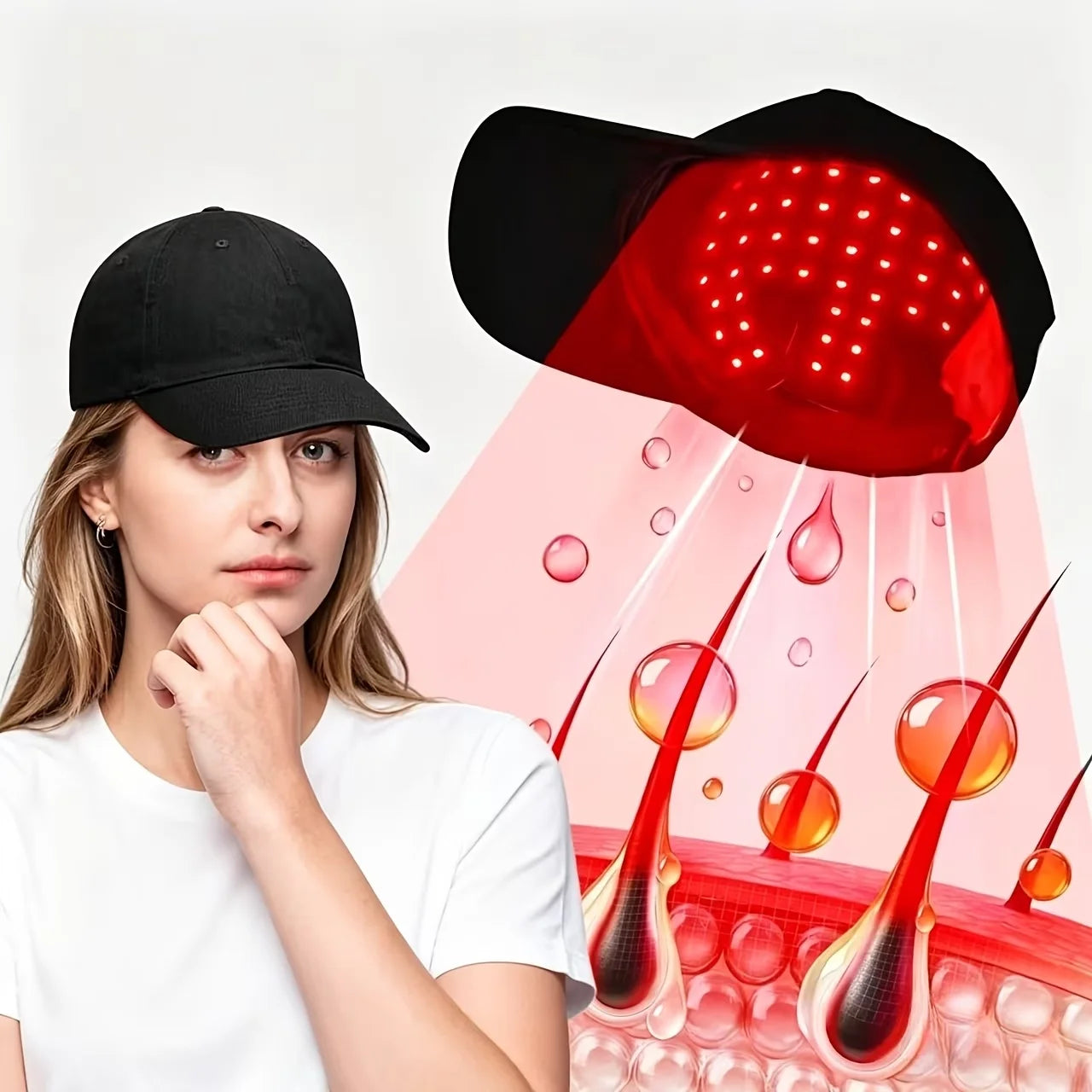 Home Use, Multi-bead Light Effect Cap, Daily Head Care Tool, Rechargeable, Portable Beauty Device Peaceful Pleasures Health and Wellness