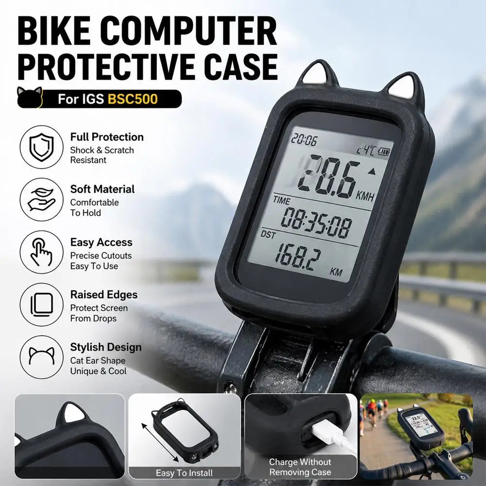 Silicone Protective Case for IGS BSC500 Bike Computer – Scratch-Resistant Cover Peaceful Pleasures Health and Wellness