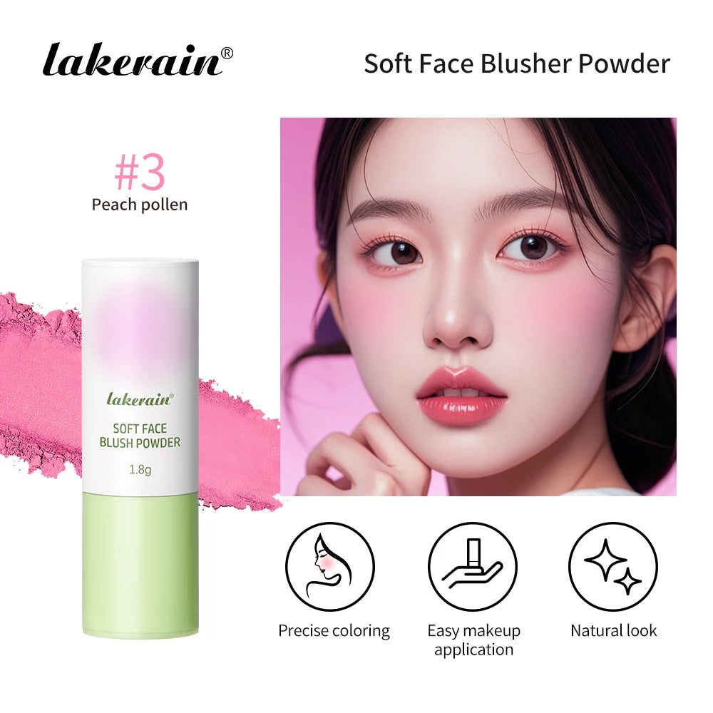 Soft Fog Blush Stick Face Blusher Patting Powder Blusher for Cheeks Cute Korean Style Waterproof Blush Sponge Brush Head 3Colors Peaceful Pleasures Health and Wellness