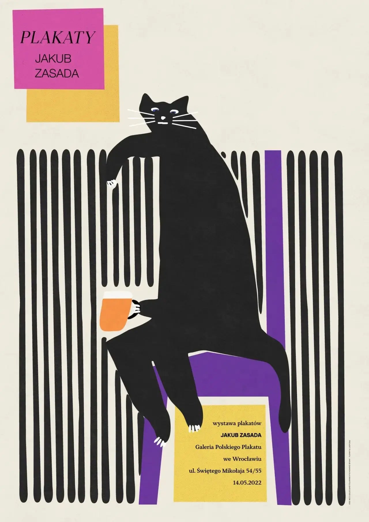 Original Polish Funny Abstract Animal Retro Poster Canvas Printing World Cat Day Dog Storks Wall Art Club Room Home Bar Decor Peaceful Pleasures Health and Wellness
