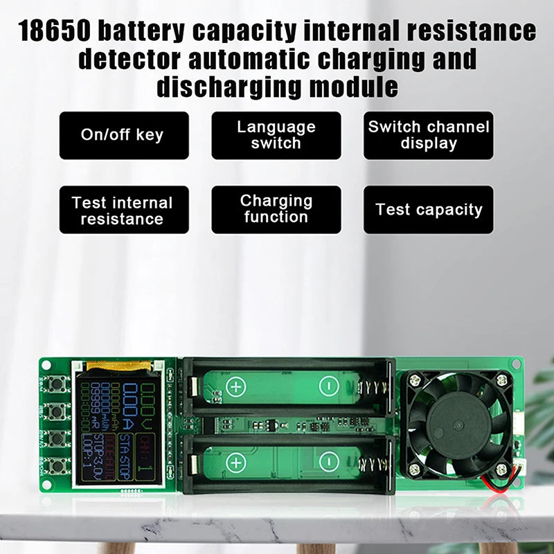 2-Ch 18650 Battery Capacity Tester | MAh MWh & Internal Resistance