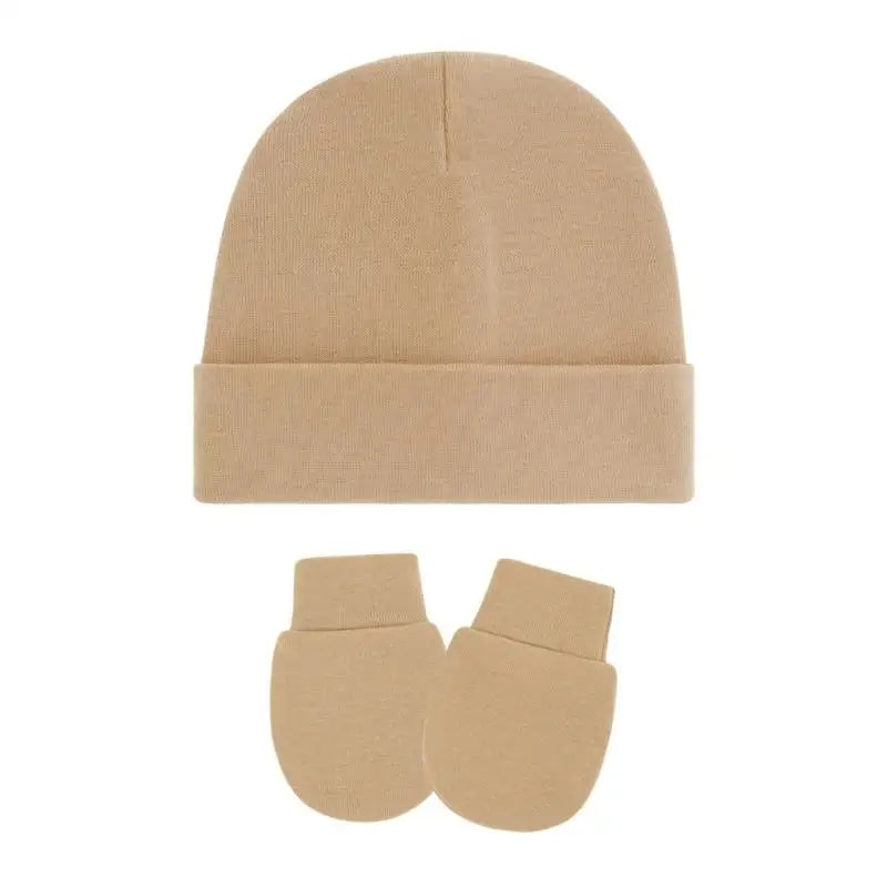 Cotton Newborn Baby Hat & Mittens Set – Soft Knit, 0–12 Mo