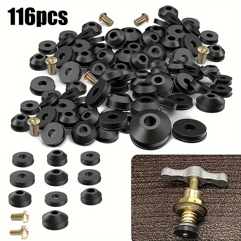 Flat Beveled Faucet Washer Brass Screw Combination Various