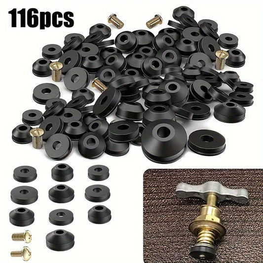 Flat Beveled Faucet Washer Brass Screw Combination Various Peaceful Pleasures Health and Wellness 116pcs