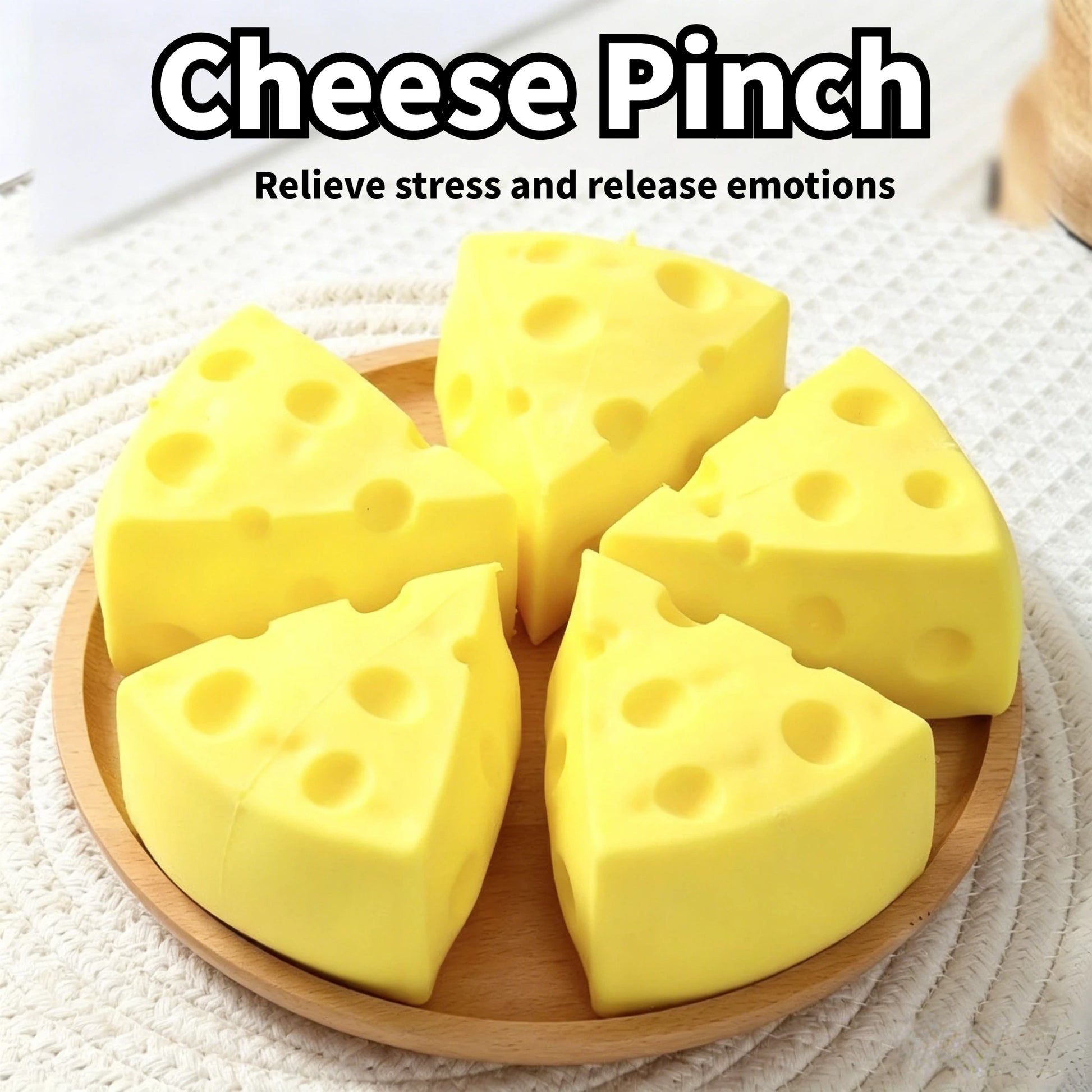 Soft Triangular Square Cheese Squeeze Toy Slow Rebound Thrust Relief Sensory Toy Soft Butter Cheese Fidget Toy Christmas Gift Peaceful Pleasures Health and Wellness