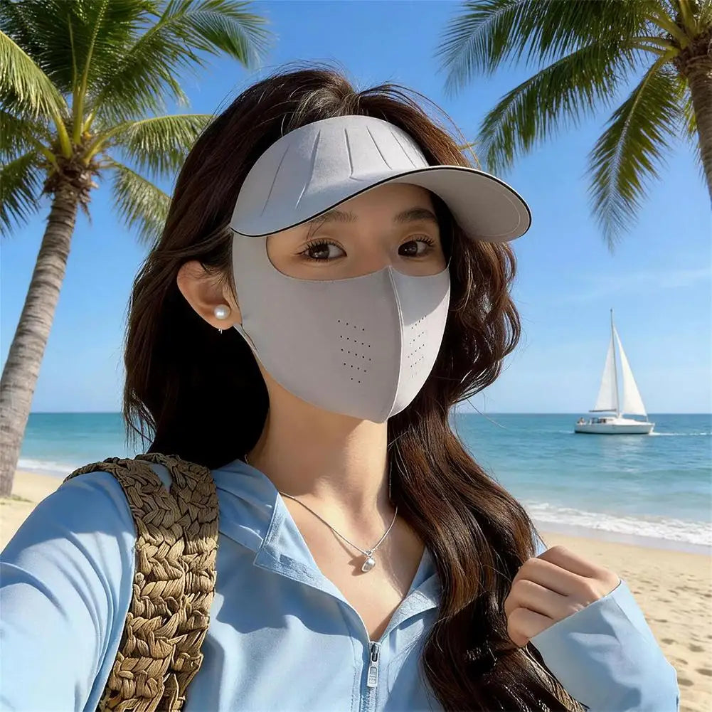 UPF 50+ Sun Hat & Face Cover Set – Wide Brim UV Protection