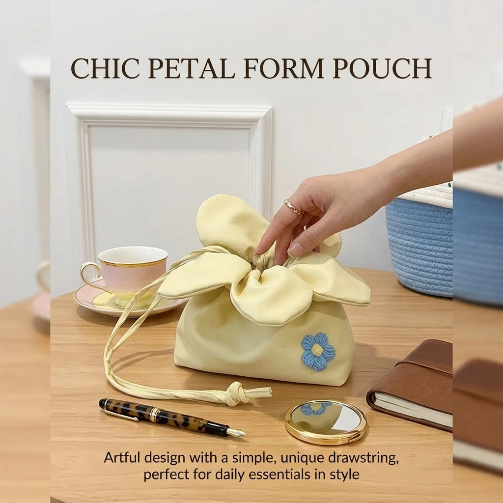 Flower Print Drawstring Bucket Bag Double-Sided Large Capacity Shoulder Crossbody Bag for Commuting and Daily Use Peaceful Pleasures Health and Wellness