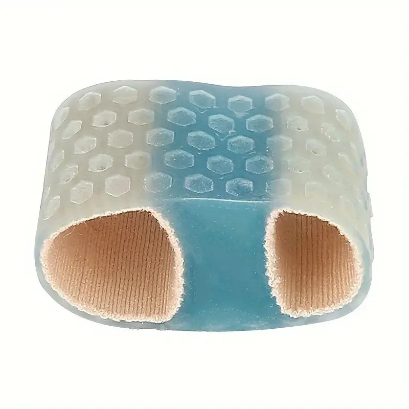 1PC Double Toe Separator, Hallux Valgus Overlapping Toe Separator, Male And Female Fiber Double Hole Toe Orthosis Cuttable Peaceful Pleasures Health and Wellness Blue L