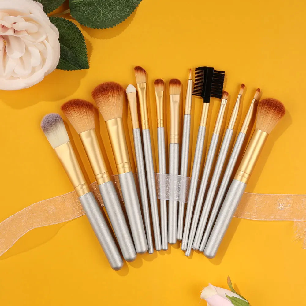 RUNTOIN 13-Piece Makeup Brush Set – Soft Fluffy Travel Kit