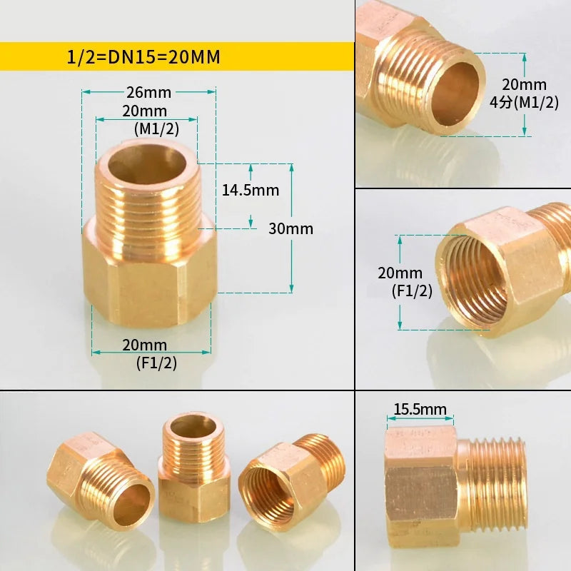 Brass M22 Hex Nipple Adapter 14mm 15mm Pressure Washer Fitting