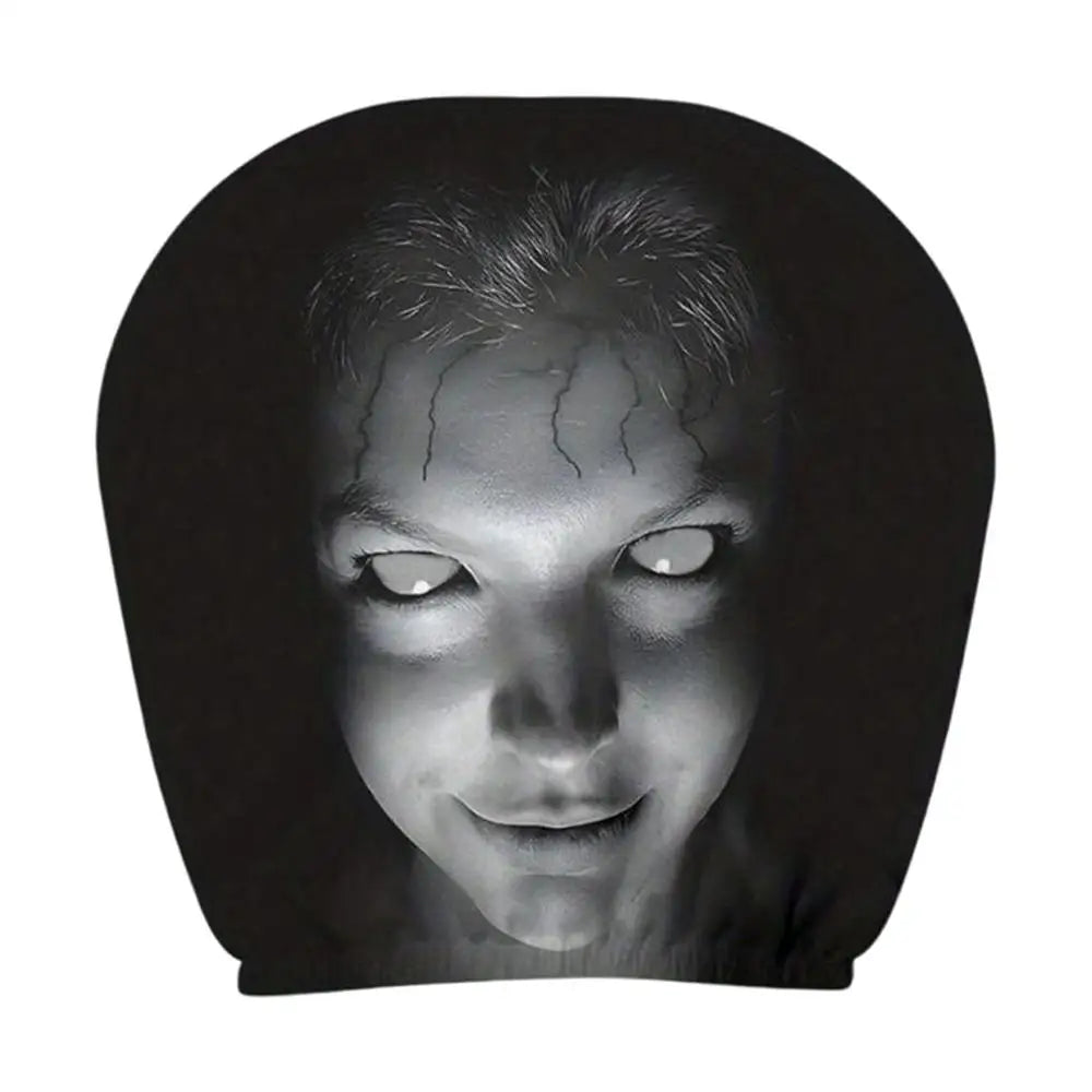 Dark Mystery Portrait Car Headrest Cover | Universal Elastic Fit