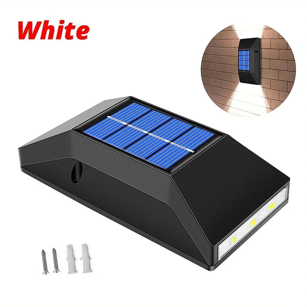 Solar LED Outdoor Wall Light IP65 Waterproof Garden Fence Lamp