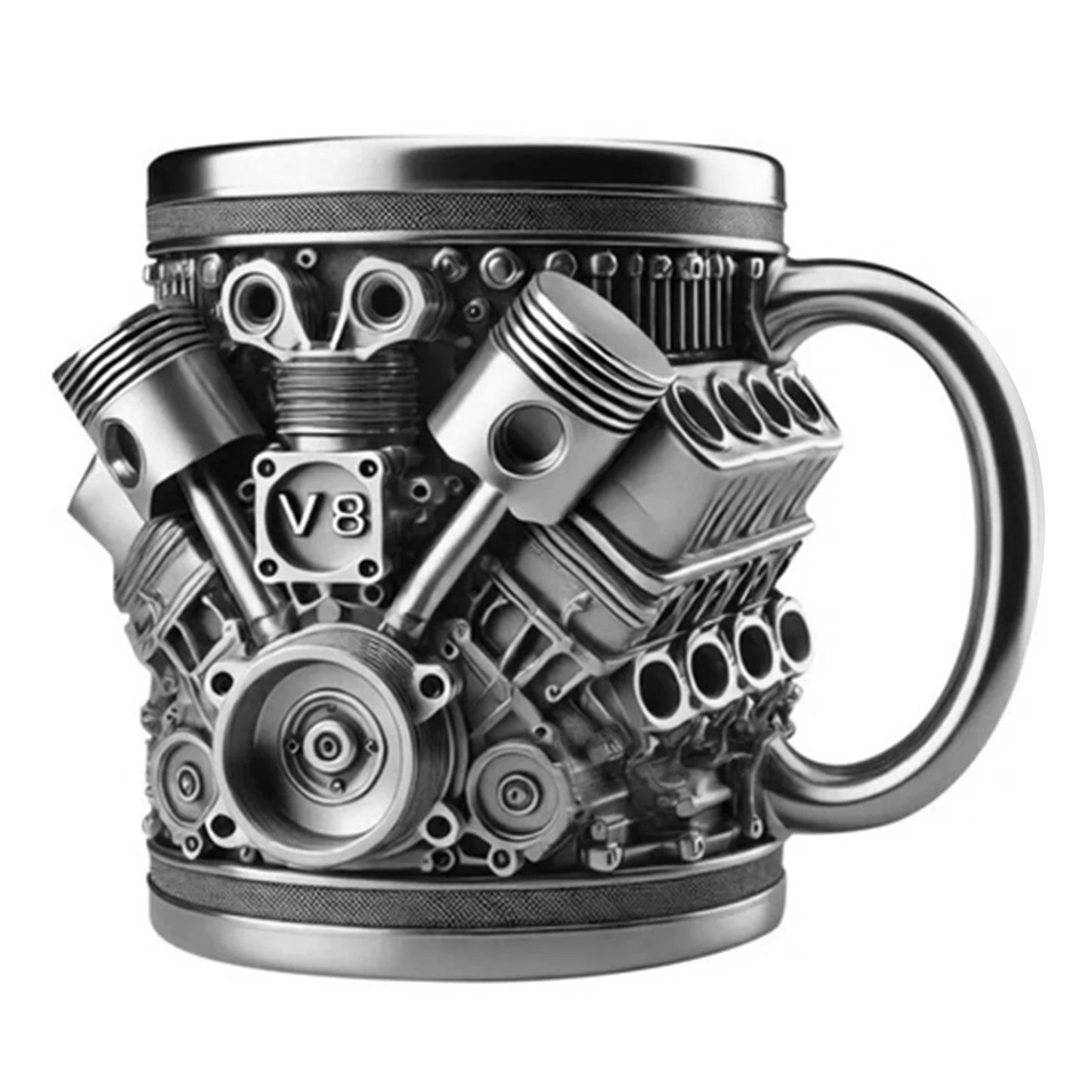 V8 Engine Stainless Steel Insulated Coffee Mug | Car Lover Gift