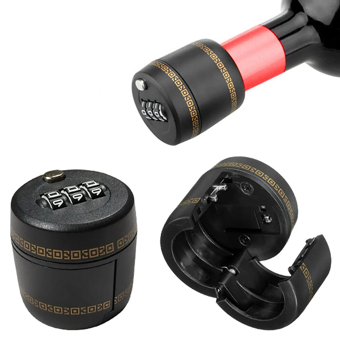 Wine Bottle Combination Lock | Secure Password Cap & Stopper