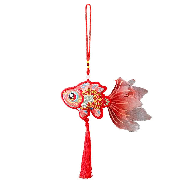 New Year Decoration Five Blessings Tiger Koi Pendant Horse Spring Festival Persimmon Fortune Car Sachet Hanging Ornament Decor Peaceful Pleasures Health and Wellness