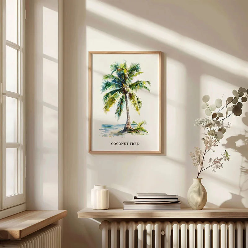 1pc Green Botanical Leaves Interior Art Print Houseplants Nature Indoors Canvas Wall Home Decor Calming Poster Foliage and Plant Peaceful Pleasures Health and Wellness