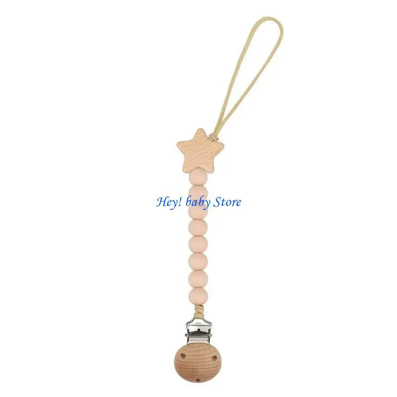 Silicone Bead Baby Pacifier Clip | Teething & Soother Holder