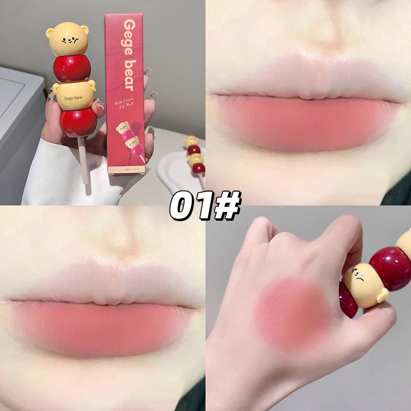 Gege Bear Velvet Matte Lip Mud – Peach Pink Liquid Lipstick