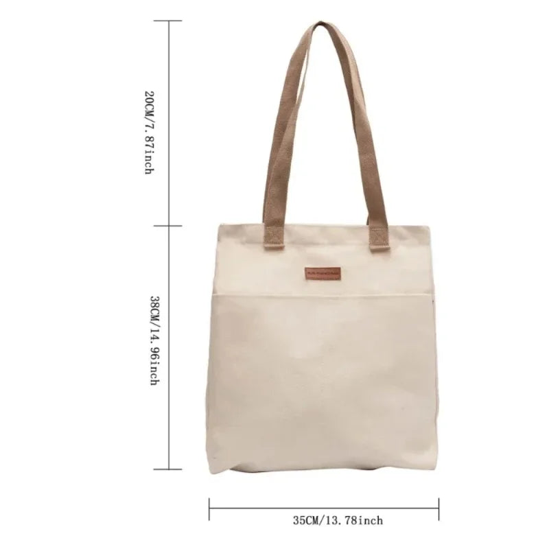 Women's Large Canvas Tote Bag – Casual Commuter Shoulder Bag