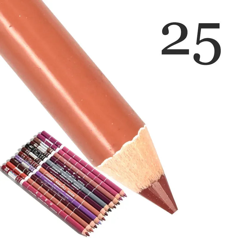 28-Color Waterproof Matte Lip Liner Pencil – Long-Lasting