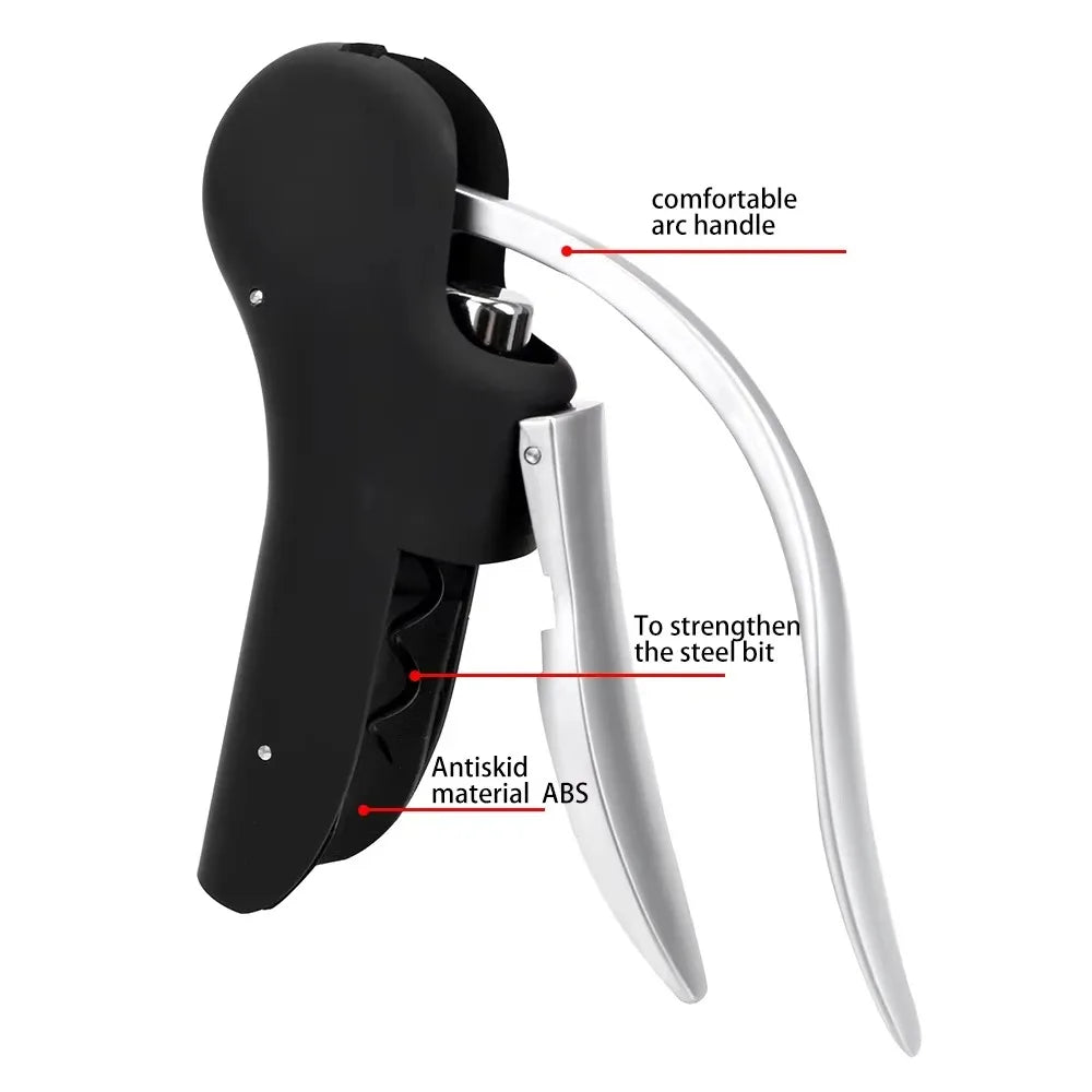 Professional Wine Opener Corkscrew Set – Lever Bottle Opener with Foil Cutter & Cork Drill