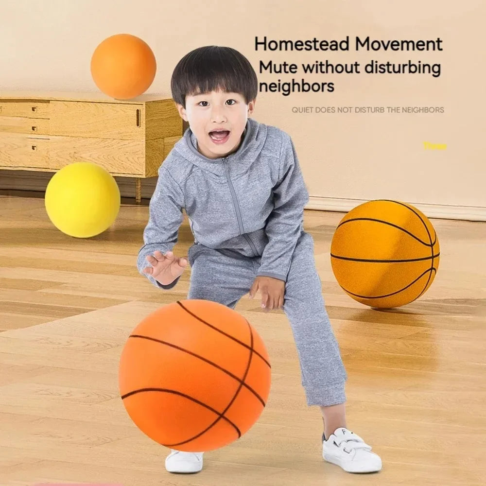 Kids Indoor Silent PU Foam Basketball – Mute Bounce Ball Peaceful Pleasures Health and Wellness
