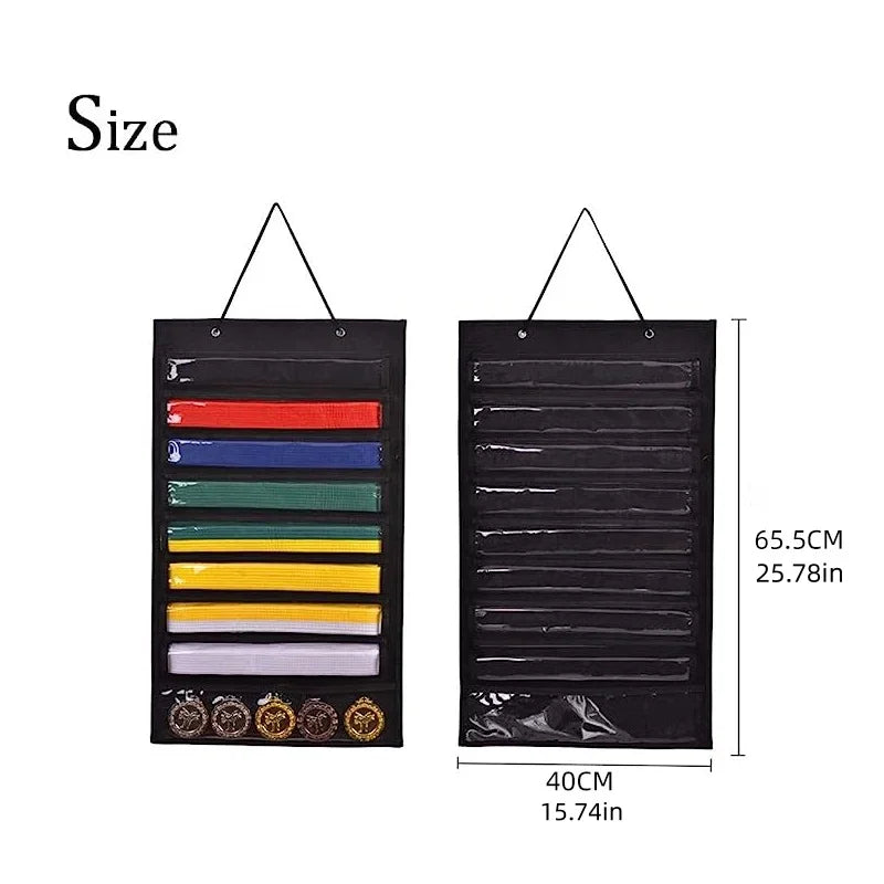 Martial Arts Belts Organizer Karate Belt Display Holder Durable Rack Wall Hanging Taekwondo Belt Storage for Muay Thai Mma Judo Peaceful Pleasures Health and Wellness