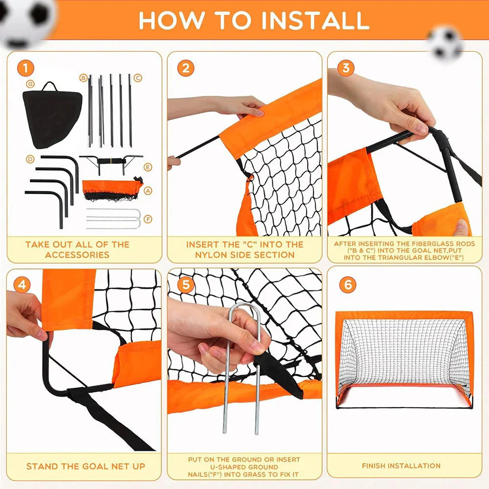 Portable Pop-Up Soccer Goal – Foldable Mini Football Net