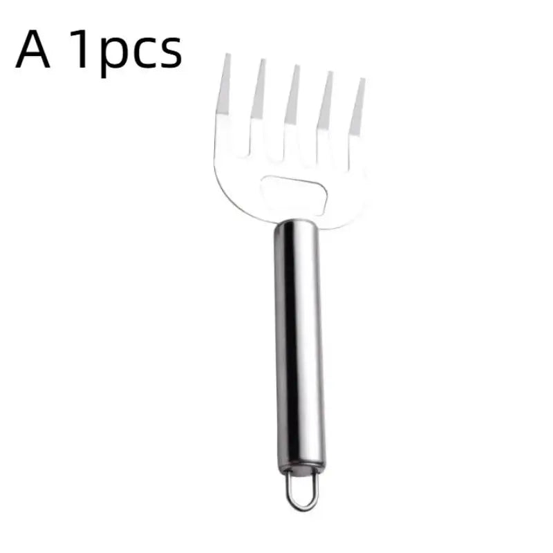 Stainless Steel Meat Shredder Claws & BBQ Fork | Wooden Handle BBQ Meat Shredder Tool Peaceful Pleasures Health and Wellness A