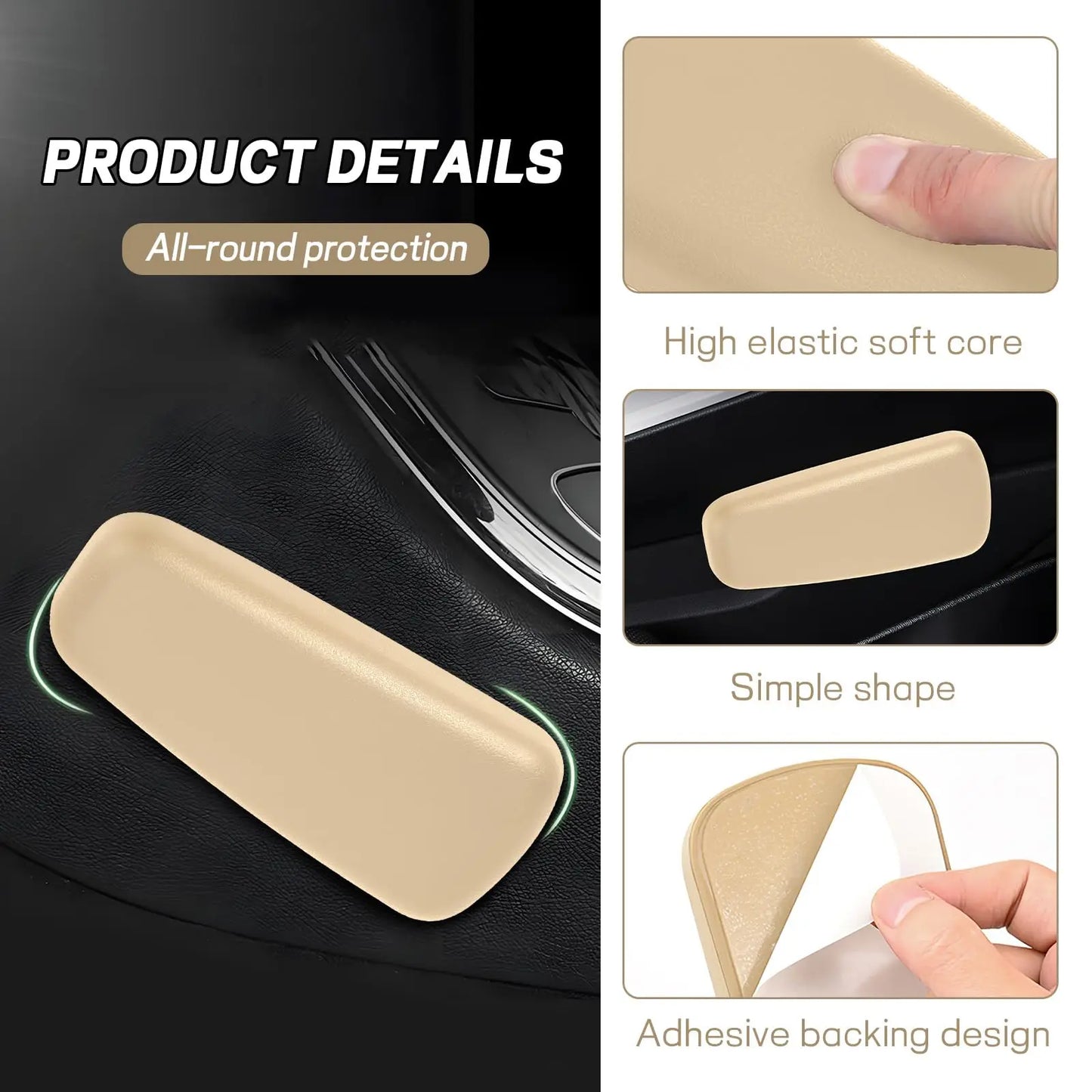 Car Armrest & Knee Cushion – Leather Memory Foam Door Pad
