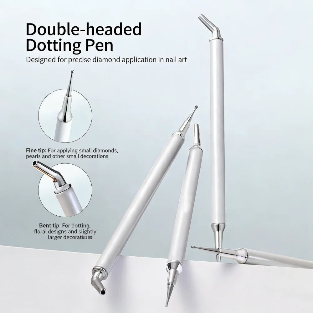 1Pc Dual-ended Rhinestone Gems Picker Dotting Pen Wax Pencil Acrylic Handle Crystal Studs Picker Manicure Nail Art DIY Tools Peaceful Pleasures Health and Wellness